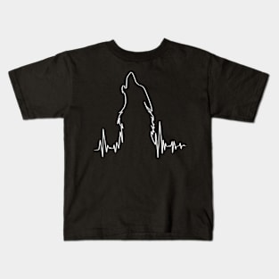 Howling Wolf Hebeat Spirit Animal Wolf Kids T-Shirt